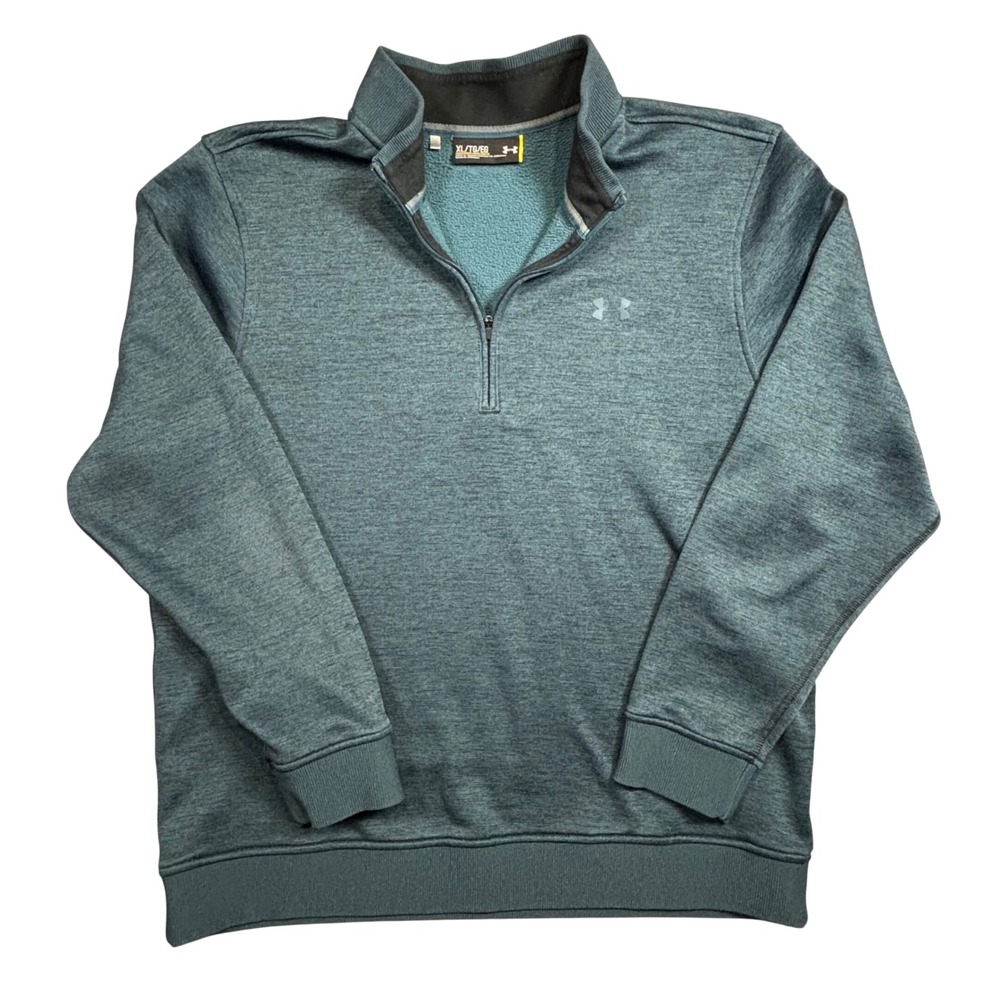 Under Armour‎ Men's Quarter Zip Pullover Sweatshirt XL Teal Heather